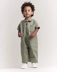 Toddler Day Out™ Cropped Jumpsuit - Olive