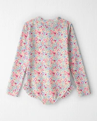 Girls Recycled Rashguard Swimsuit in Meadow Mix