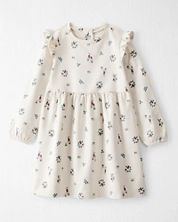 Kid Organic Cotton French Terry Dress in Berry Blossom Print