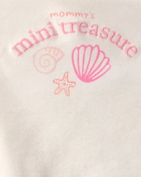 Baby Girl 2-Piece 'Mommy's Mini Treasure' Shell Bodysuit & Pant Set - Pink/Ivory