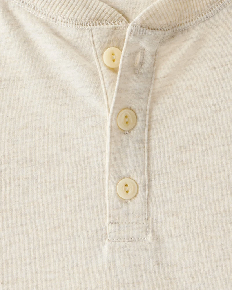 Boys Long-Sleeve Henley - Cream