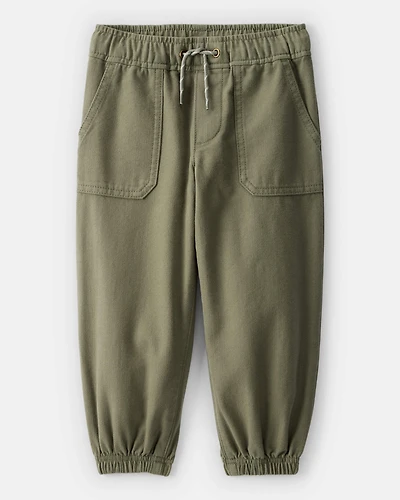 Toddler Boy  Herringbone Woven Pull-On Jogger - Green