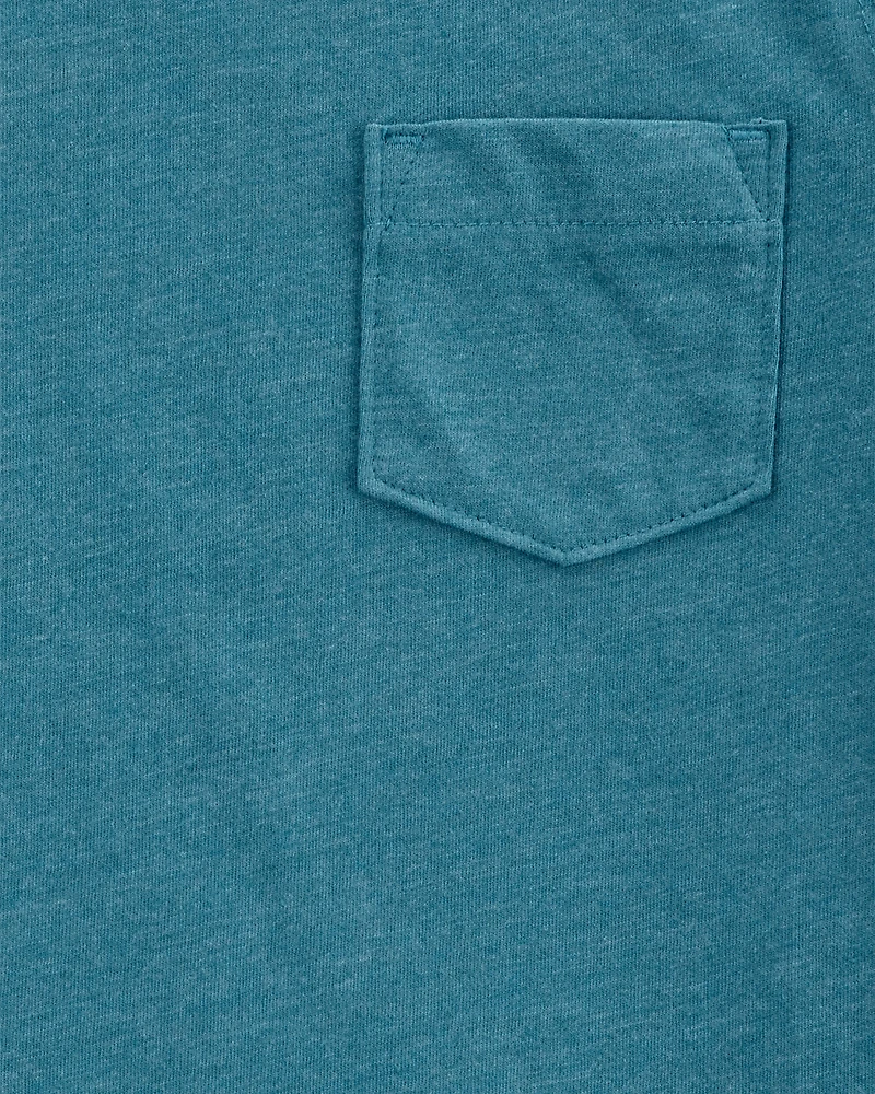 Toddler Solid Short-Sleeve Pocket Tee - Teal