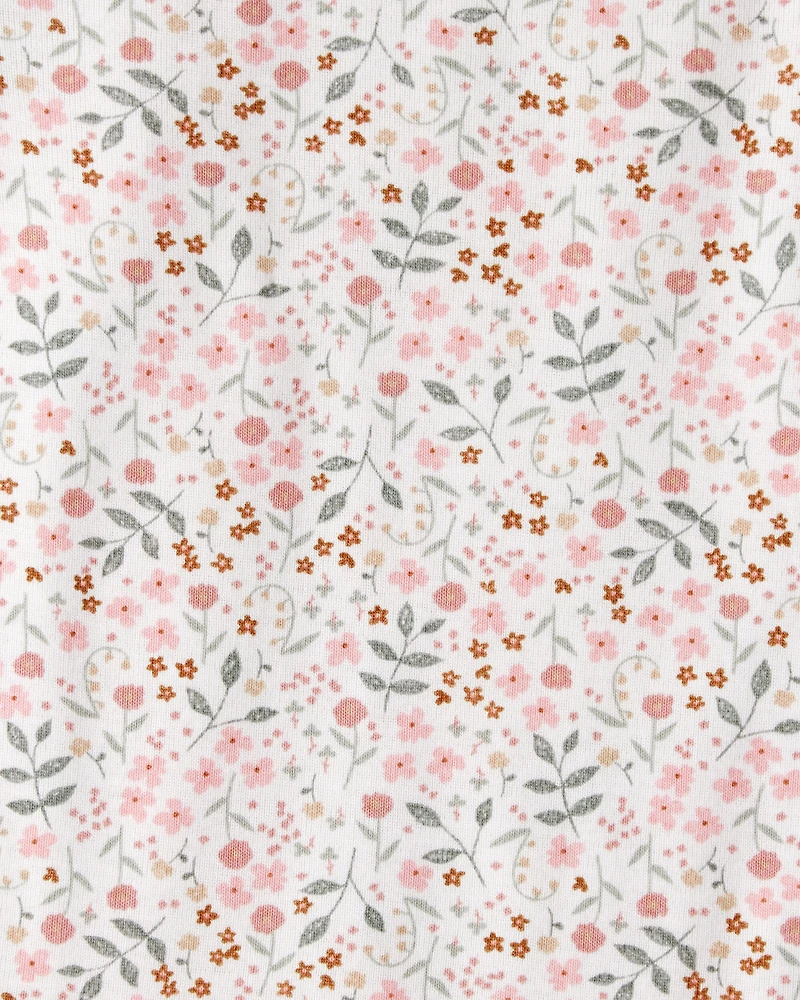 Baby Girl 5-Pack Train Floral Multipack Bodysuits - Green/Pink