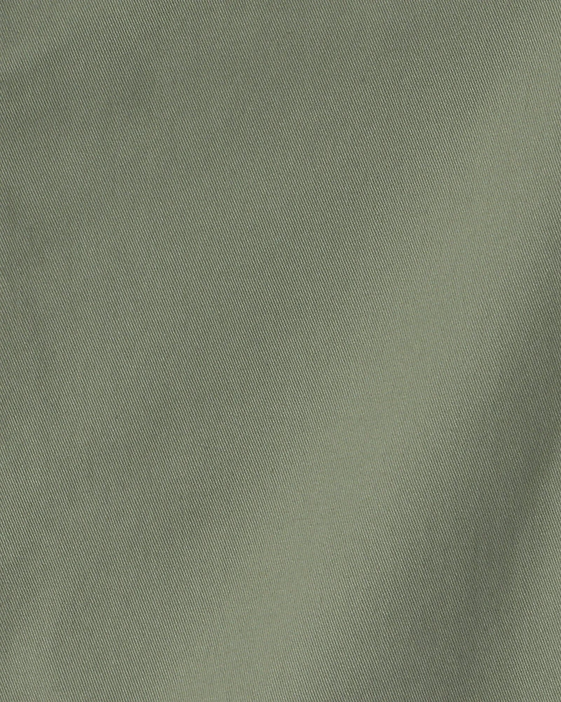 Boys Twill Flat-Front Shorts - Green