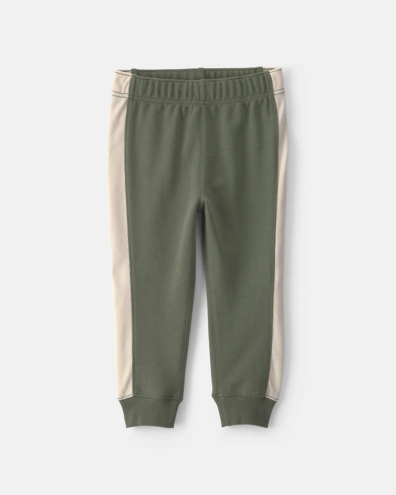 Toddler Boy 2-Piece 'MVP' French Terry Long-Sleeve Top & Pant Set - Olive Green