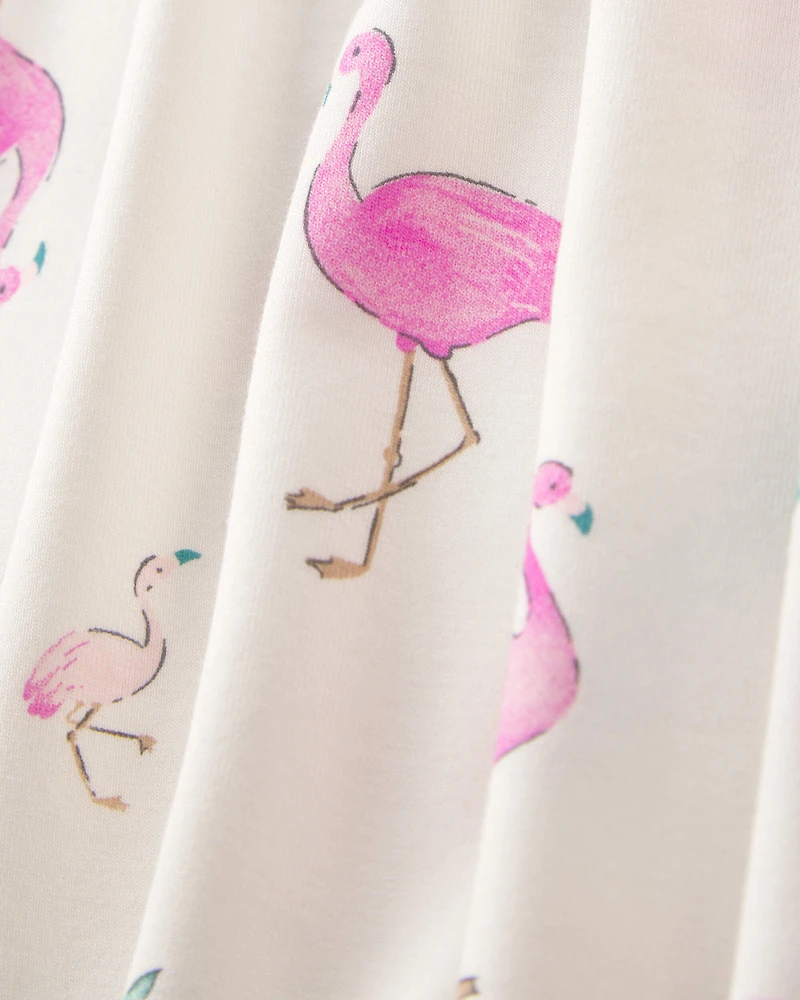 Baby Girl 2-Pack Flamingo PurelySoft Sleeveless Romper Set - Pink/Ivory