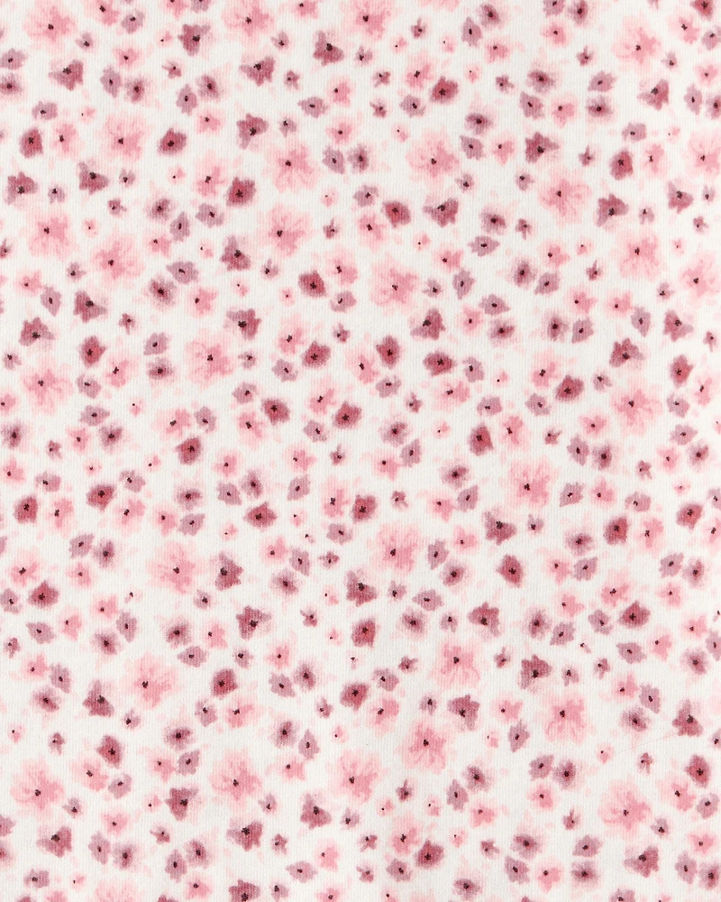 Kid 2-Piece Floral Tee & Jumpsuit Set - Purple/Pink