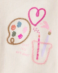 Baby Girl Arts & Crafts Graphic Tee Set - Ivory/Green