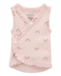 Baby Girl Preemie Rainbow Cotton Tank - Pink