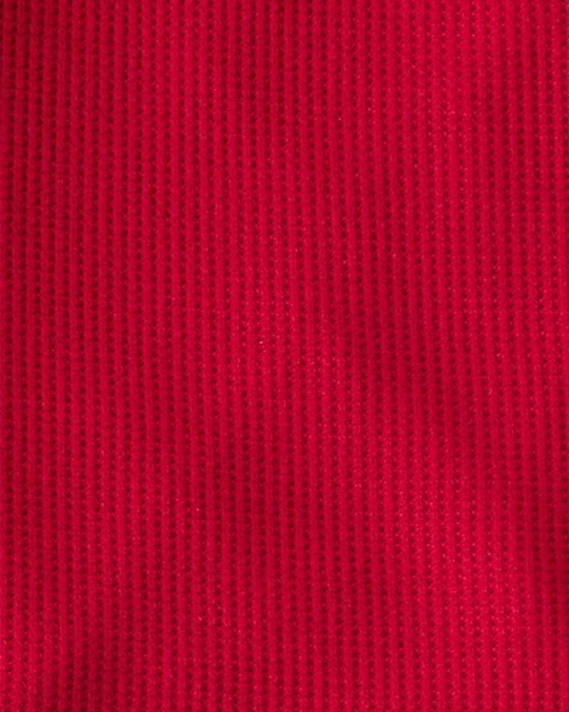 Kid Solid PurelySoft Long-Sleeve Snug Fit 2-Piece Pajamas - Red