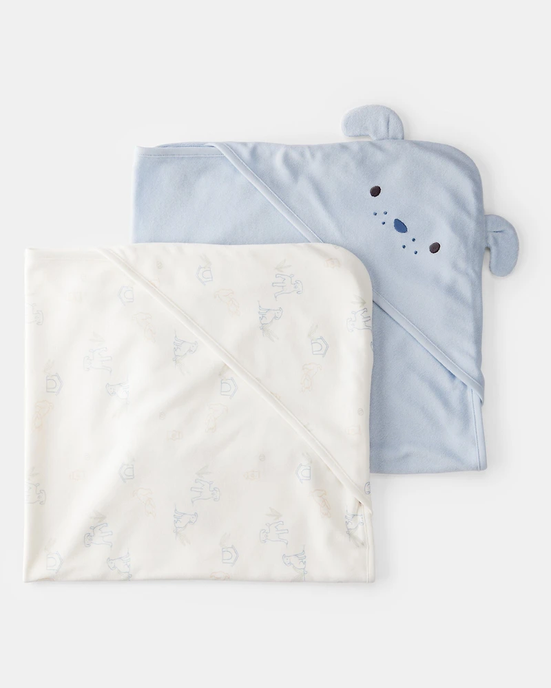 Baby 2-Pack Hooded Towels - Blue