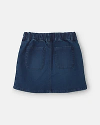 Girls Chambray Denim Skirt - Dark Wash