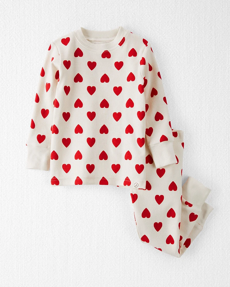 Baby Organic Cotton Pajamas in Forever Hearts Print
