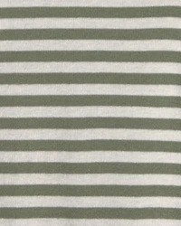 Girls Striped Long-Sleeve Rib Top - Green/White