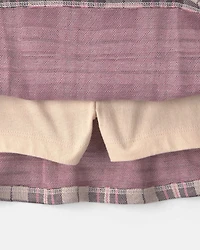 Baby Girl 2-Piece 'Good Day' Plaid Fleece Long-Sleeve Top & Skirt Set - Cream/Burgundy