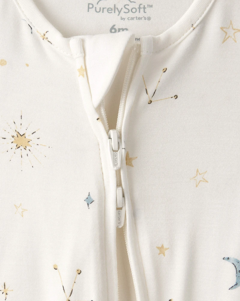 Baby Constellation 2-Way Zip PurelySoft Sleep & Play Pajama - Cream