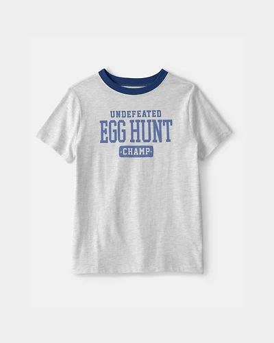 Kid Easter Egg Hunt Graphic Tee - Grey