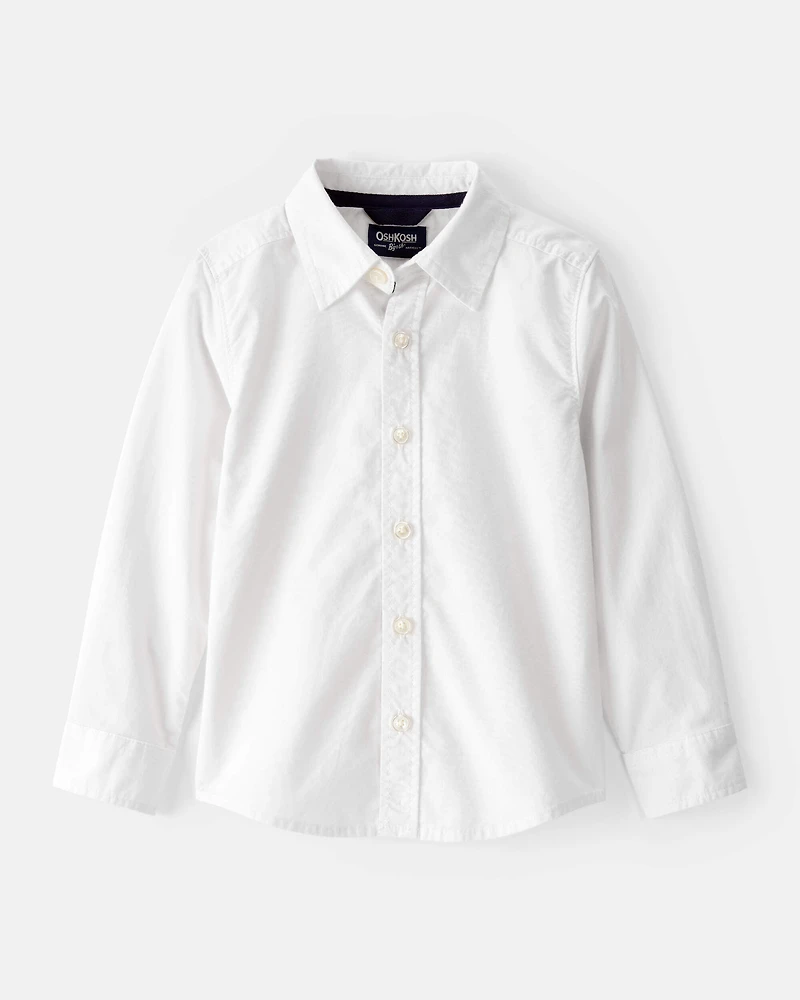 Toddler Boy Uniform Button-Front Shirt - White