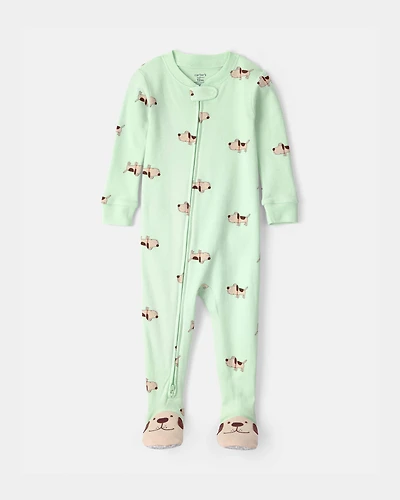 Baby Puppy 100% Cotton Snug Fit 1-Piece Pajama - Green
