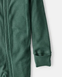 Baby Solid Print PurelySoft Long-Sleeve Sleep & Play Pajamas - Green