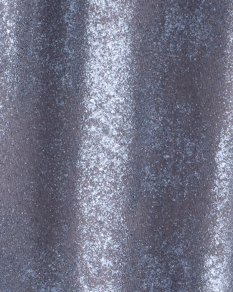 Girls DayDream Fleece Metallic Knit Drawstring Joggers - Grey