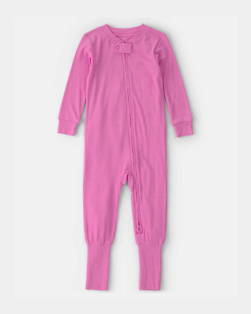 Baby Girl PurelySoft Snug Fit 1-Piece Pajama - Pink