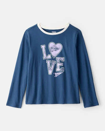 Girls Love Club Long-Sleeve Graphic Tee - Blue