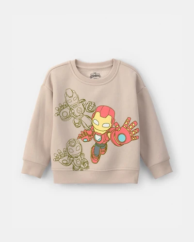 Toddler Boy ©Marvel Iron Man Fleece Pullover Sweatshirt - Brown