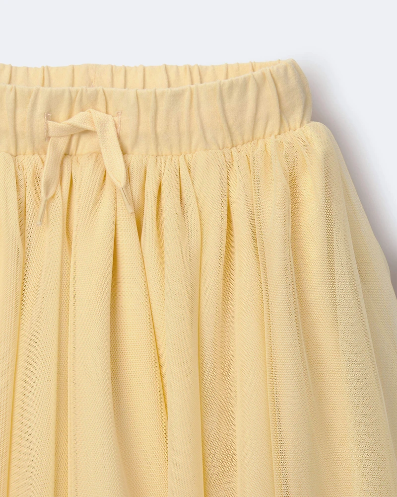 Toddler Girl Avenue Twirl™ Midi Skirt with Tulle - Yellow
