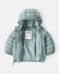Baby Packable Hooded Puffer Jacket - Green
