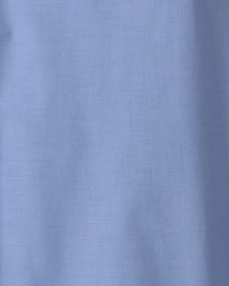 Boys Uniform Poplin Button-Down Shirt - Blue