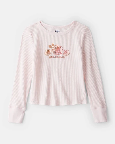 Girls Hey Darling Long-Sleeve Graphic Tee - Pink