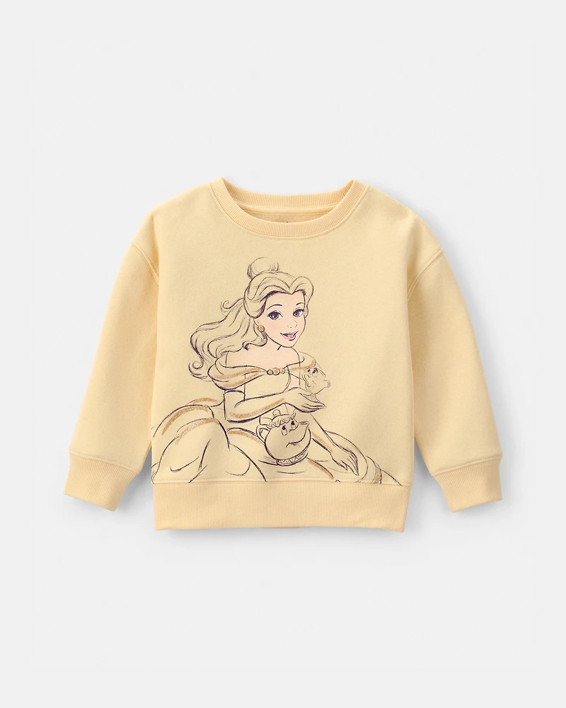 Toddler Girl 2-Piece Disney© Belle Fleece Pullover Sweatshirt & Skort Set - Yellow