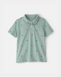 Toddler Boy Whale Polo Shirt - Green