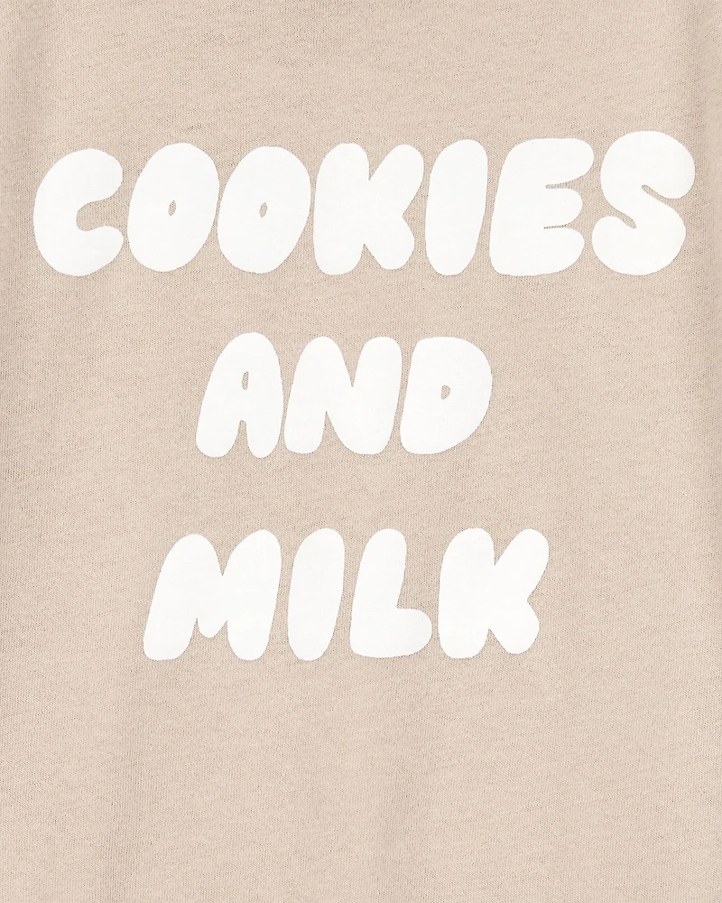 Toddler Cookies & Milk Short-Sleeve Graphic Tee - Tan
