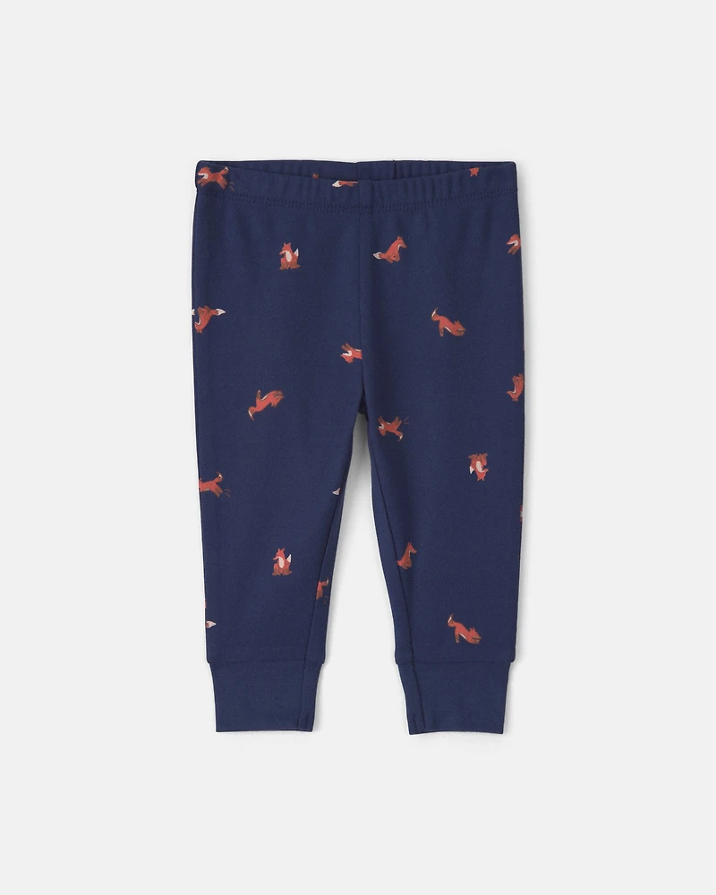 Baby Boy 3-Piece Fox Long-Sleeve Bodysuit & Pant Set - Navy Blue/Grey