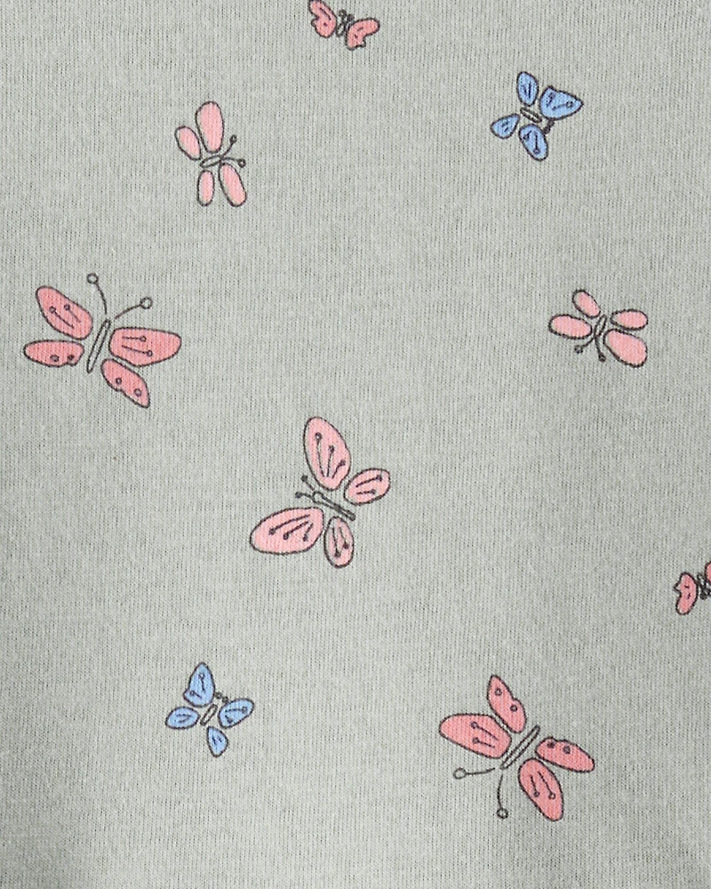 Toddler Girl Butterfly Long-Sleeve Knit Dress - Green