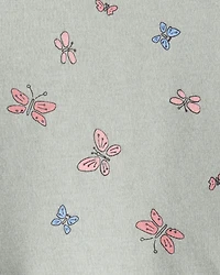 Toddler Girl Butterfly Long-Sleeve Knit Dress - Green