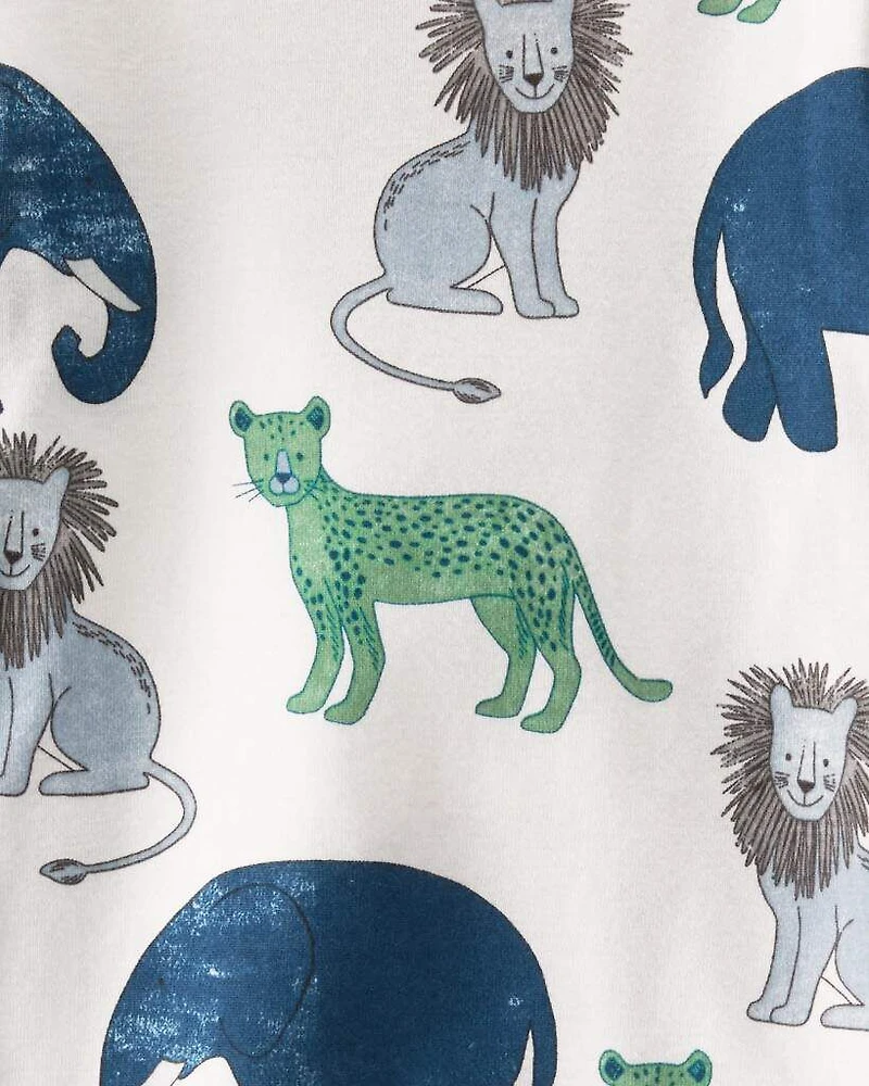 Toddler Organic Cotton Pajamas Set in Wildlife Print