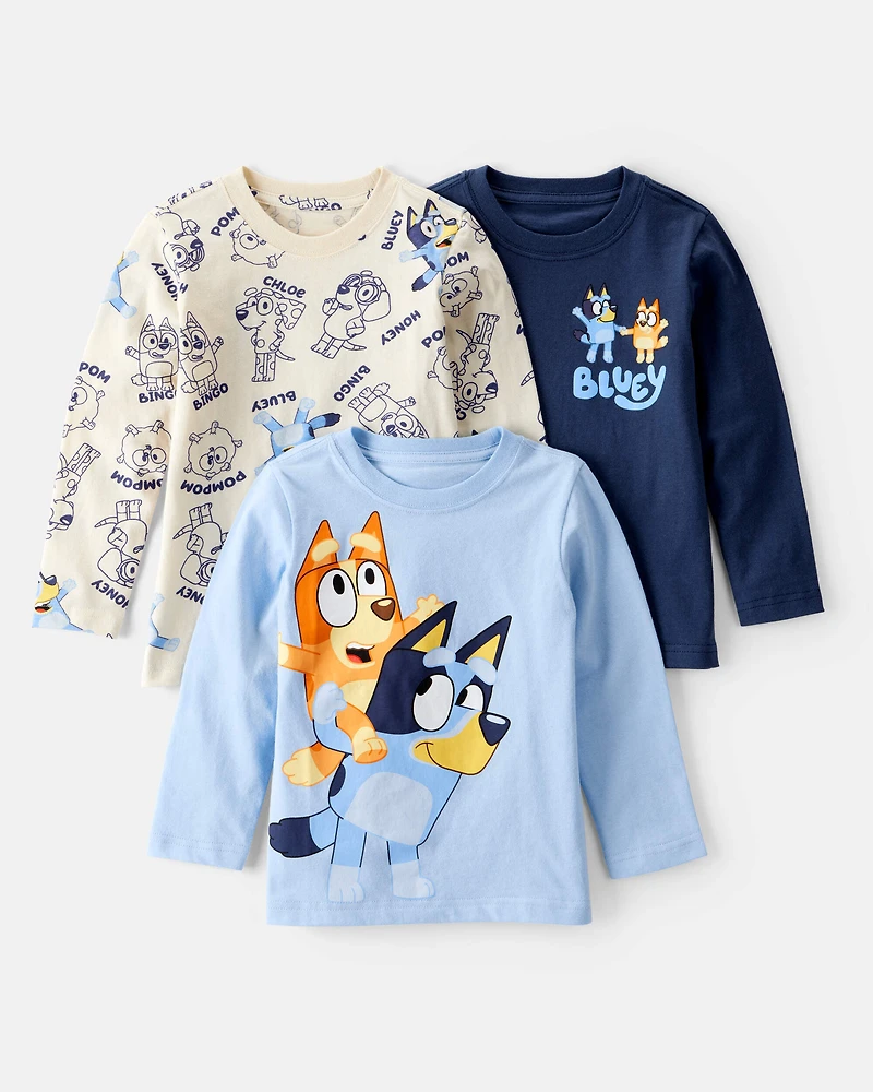 Toddler Boy 3-Pack Bluey™ Long-Sleeve Tees