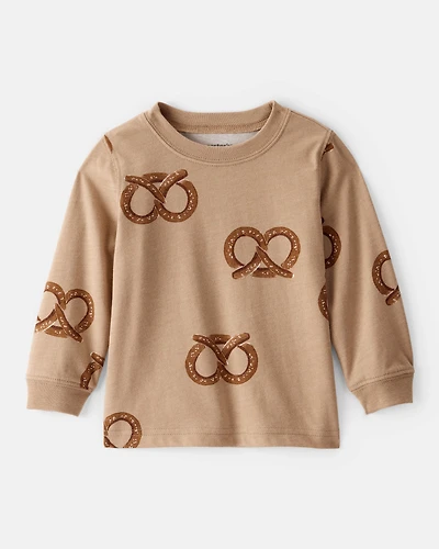 Baby Boy Pretzel Print Long-Sleeve Tee - Brown