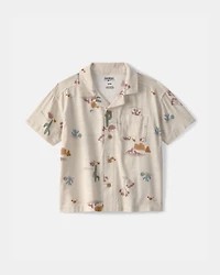 Toddler Boy Desert Short-Sleeve Button-Down Shirt - Beige