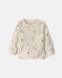 Baby Boy 2-Piece Dinosaur Long-Sleeve Overall Set - Olive Green