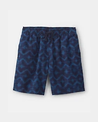 Boys Shibori Twill Cargo Shorts - Blue