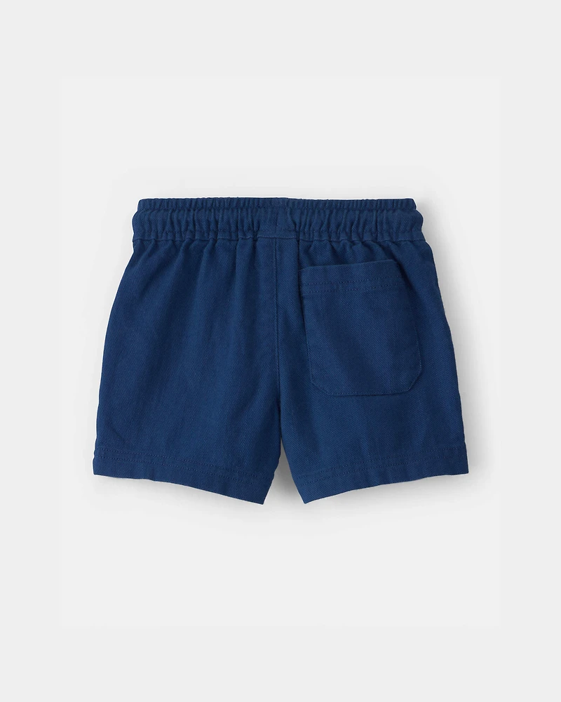 Baby Boy Twill Shorts - Blue