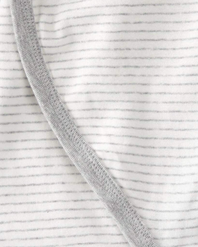 Baby Organic Cotton Wrap Sleep & Play Pajamas in Stripes