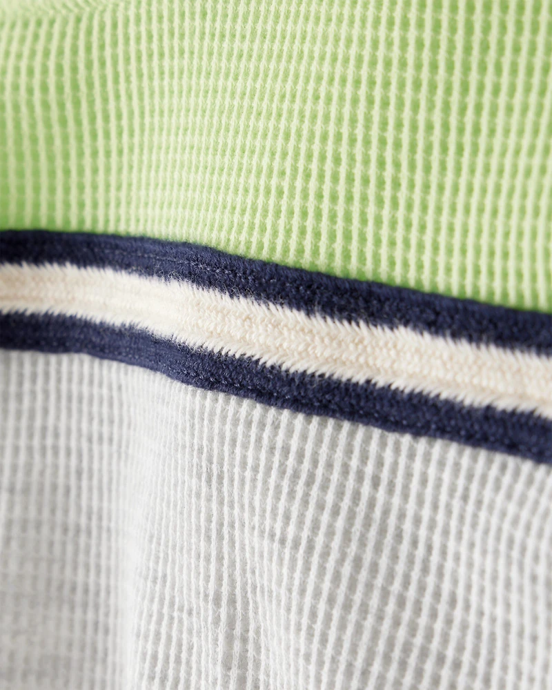 Boys Stripe Thermal Long-Sleeve T-Shirt - Grey