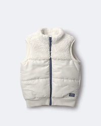 Toddler Sherpa Ski Puffer Vest - Cream