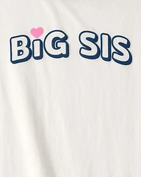 Girls Big Sis Graphic Tee - Cream